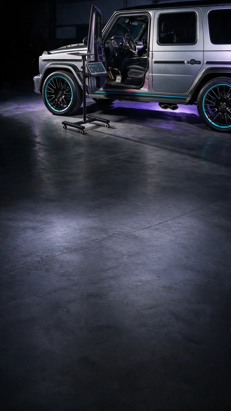 Mercedes-Benz G-Class undergoing an initial workshop inspection